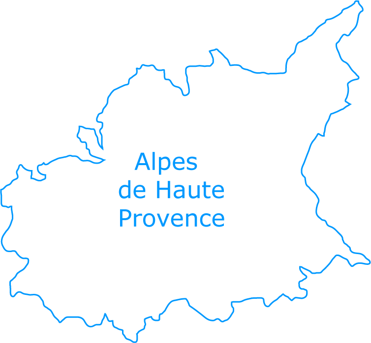 Carte vierge du département Alpes-de-Haute-Provence