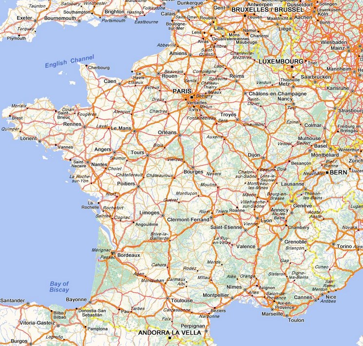 Carte des routes de France