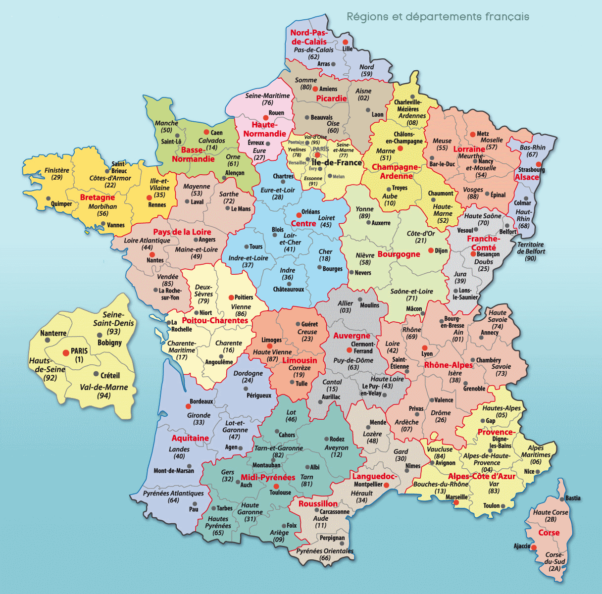 Carte de France départements
