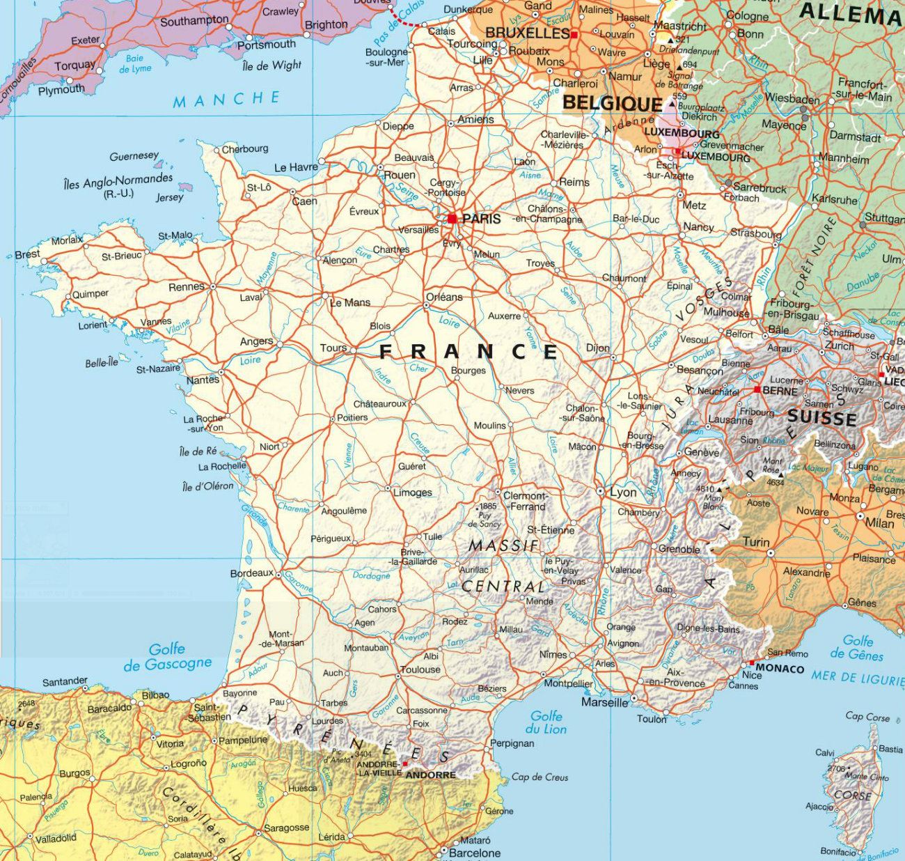 Carte De France Detaillee CARTE FRANCE VILLES Carte Des Villes De Carte De France Detaillee CARTE FRANCE VILLES Carte Des Villes De