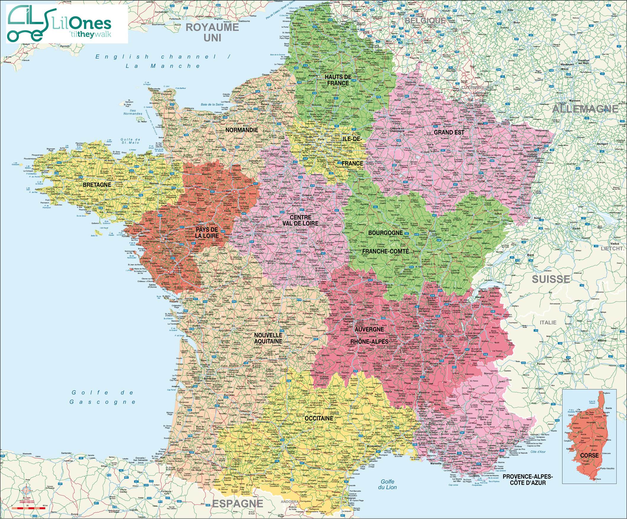 Carte de France villes et villages
