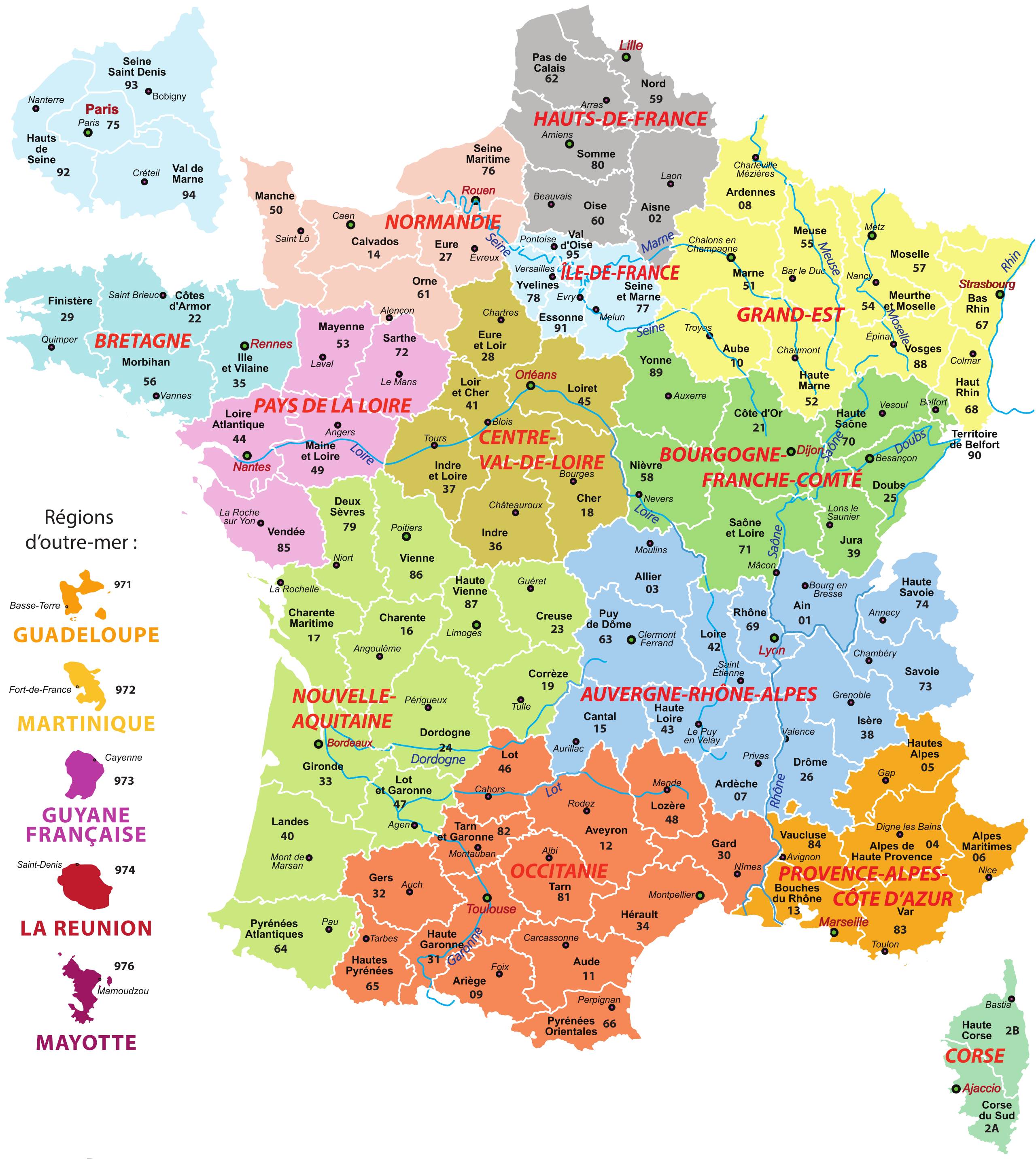 carte france géographie