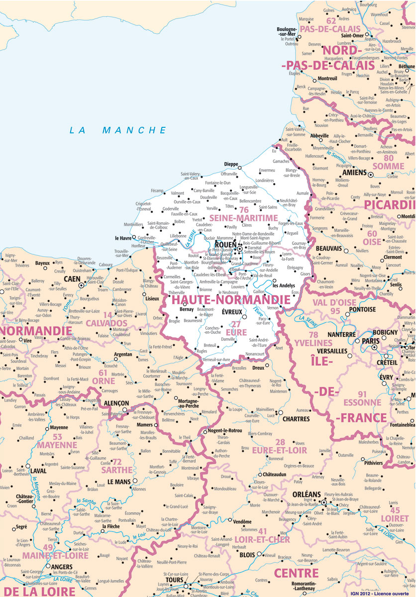 carte region haute normandie