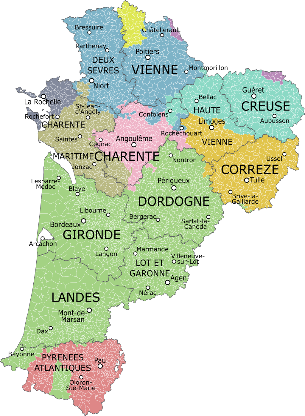 R gion Nouvelle Aquitaine Localisation Et D partements OITV R gion Nouvelle Aquitaine Localisation Et D partements OITV