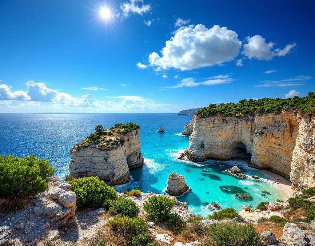Vue panoramique d’une crique de la Côte d’Azur en été