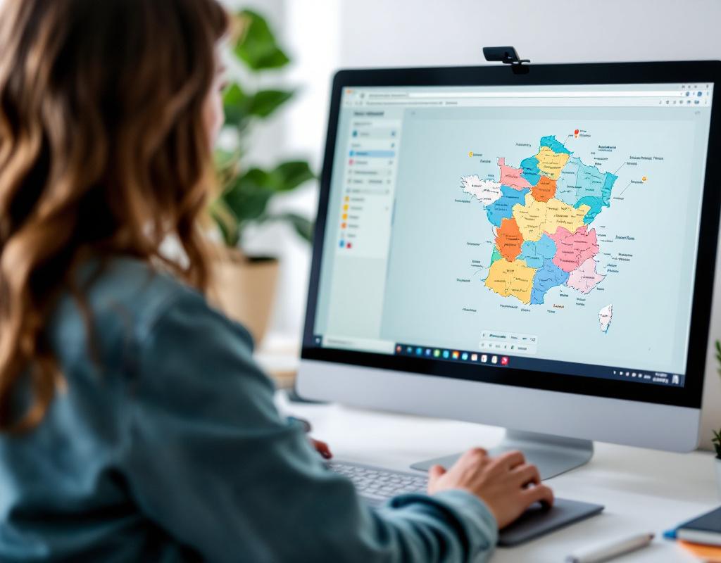 Interface for customizing a map of France