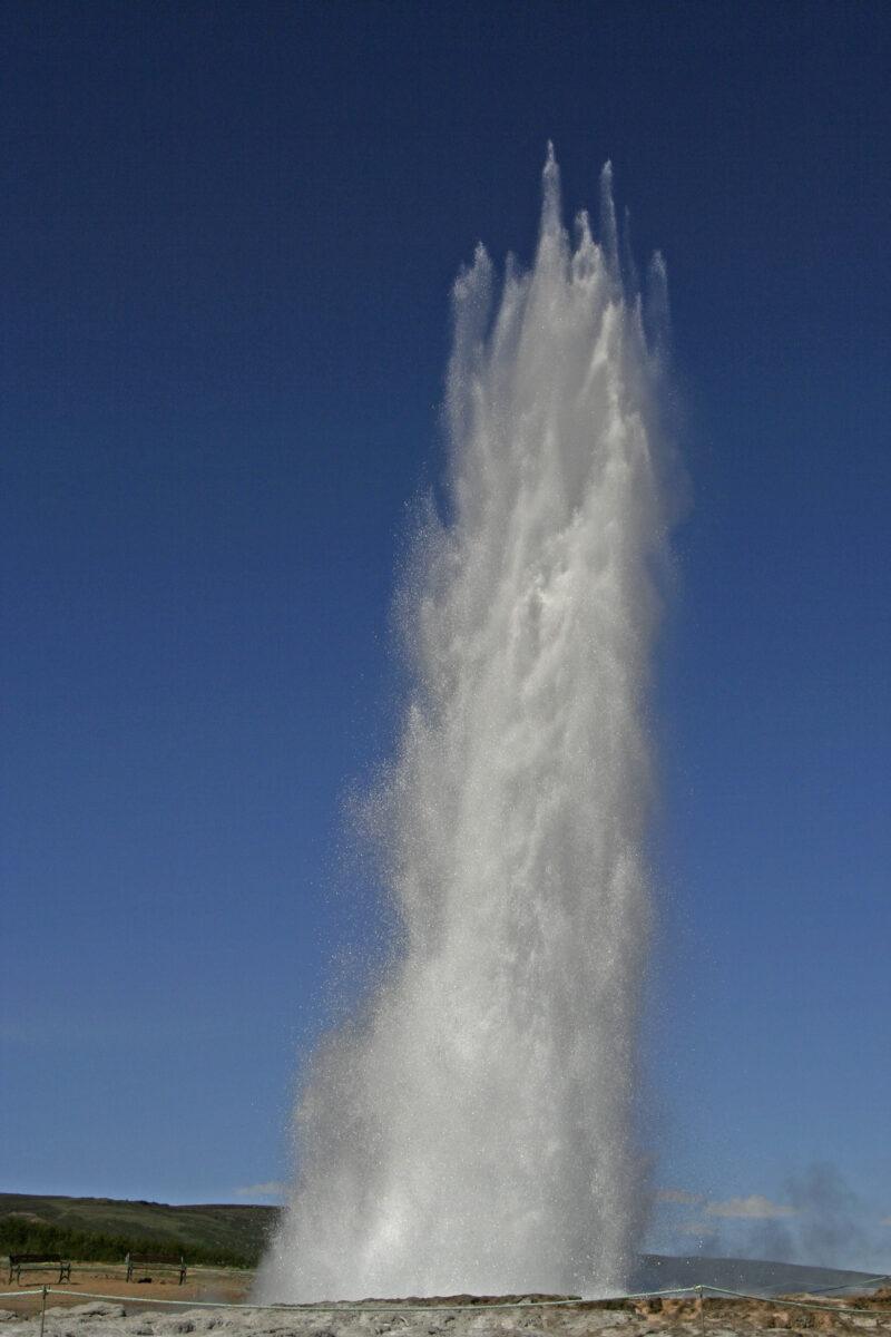 Strokkur: geyser erupting in the Haukadalur geothermal field