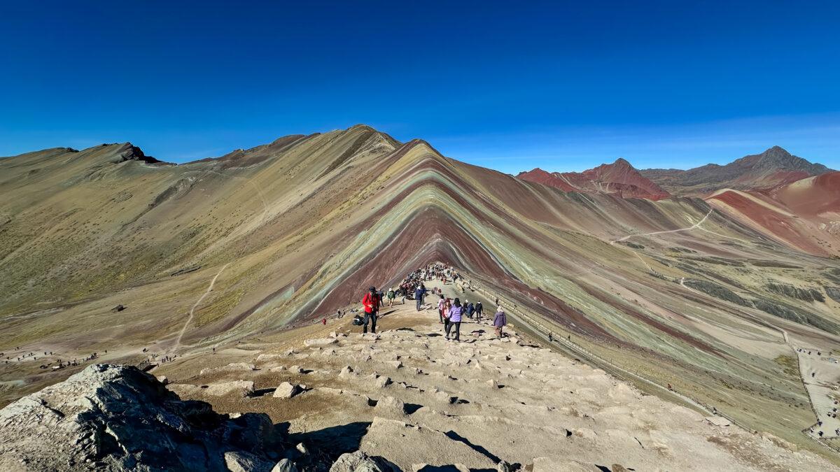Vinicunca, Rainbow Mountain near Cusco, ridge trail