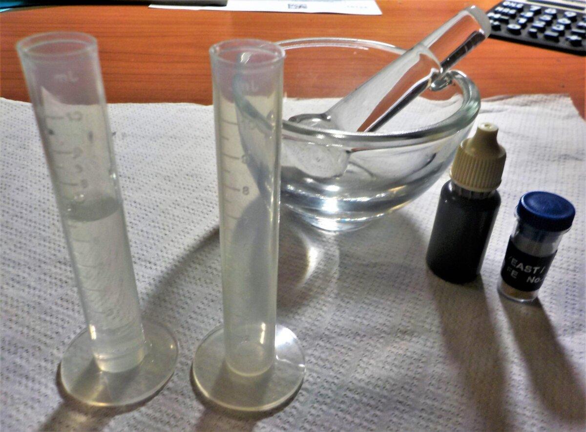 Laboratory graduated cylinders for measuring volumes in milliliters