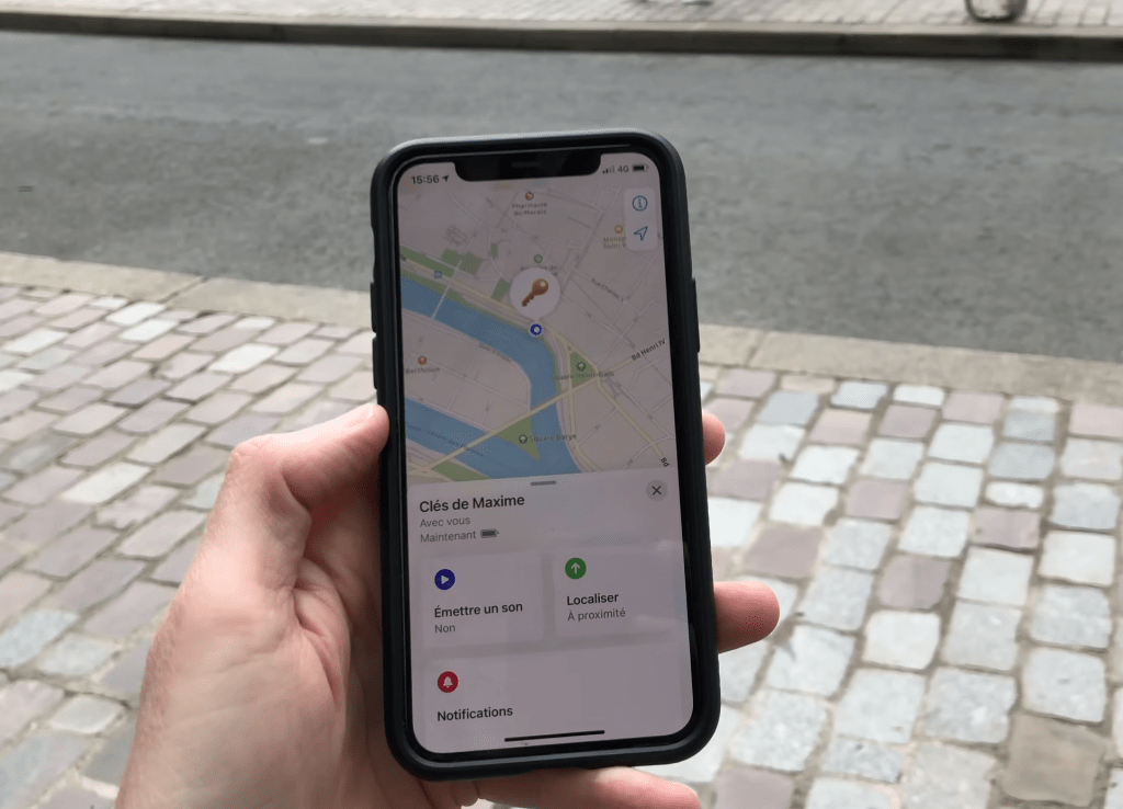 GPS location interface on smartphone showing real-time position