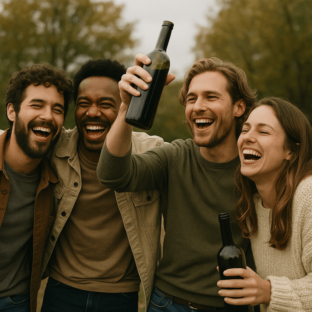 Group of friends celebrating a shared moment