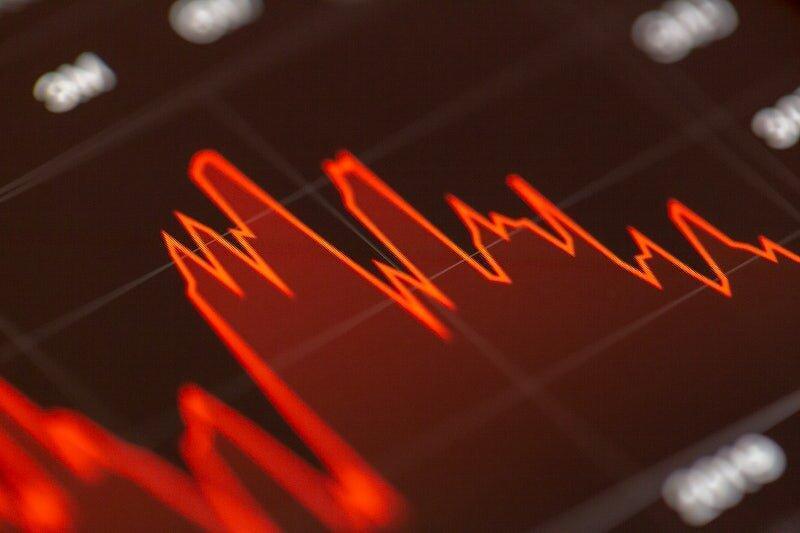 Graphique de marché financier en rouge