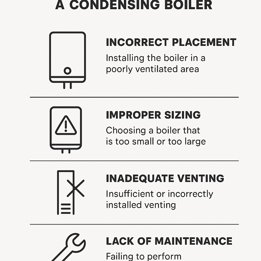 Infographie des erreurs à éviter lors de l'installation d'une chaudière à condensation