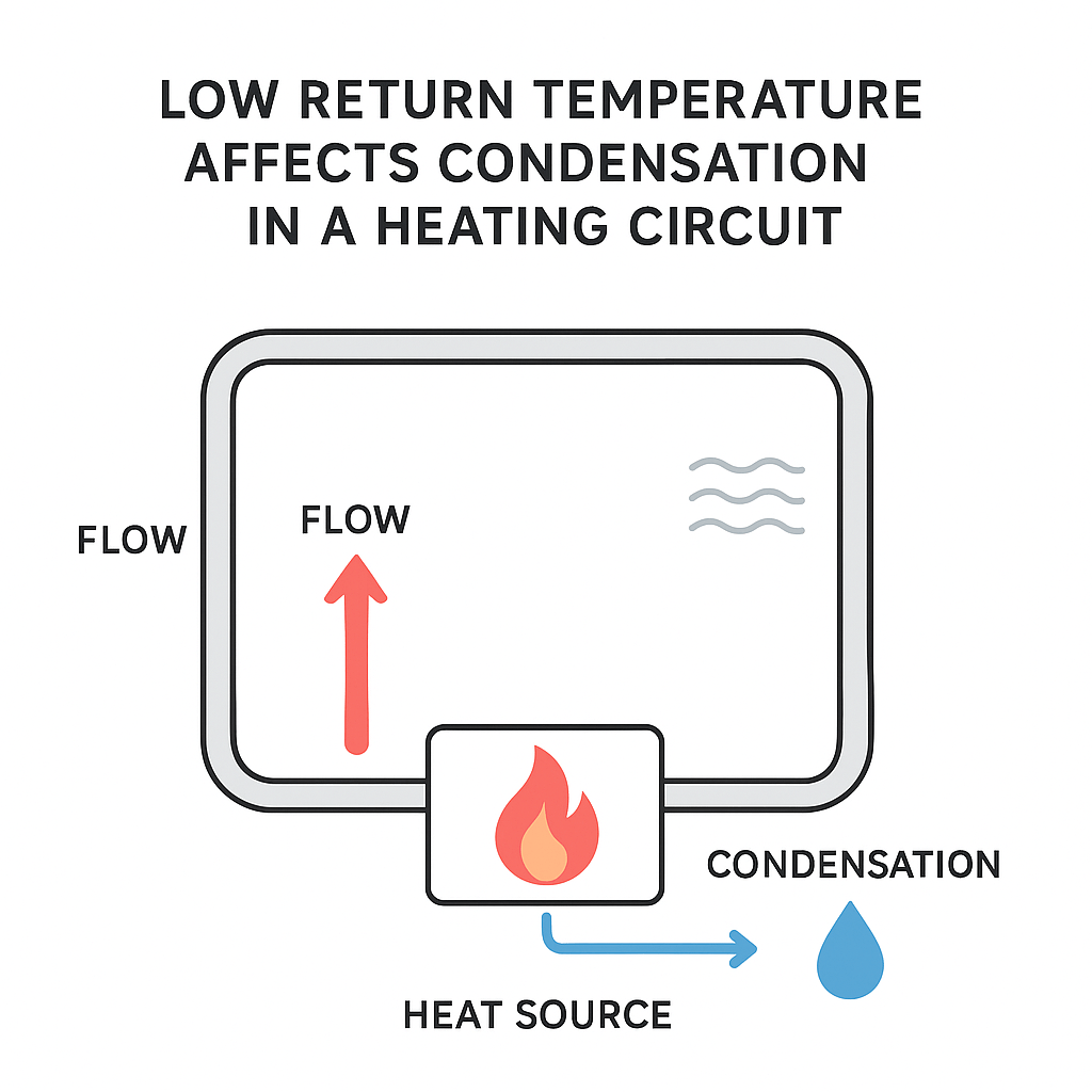 Schéma de chaudière à condensation et température de retour