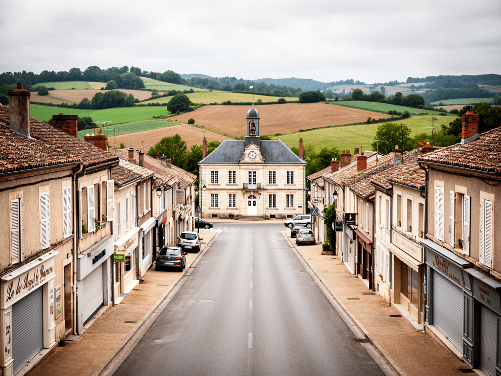 Paysage rural français illustrant les disparités territoriales du déclin démographique France