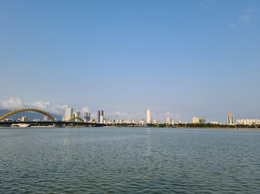 Skyline de Da Nang con Dragon Bridge sobre el río Han, perfecto para teletrabajo
