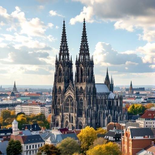 vue urbaine depuis la cathédrale de Cologne