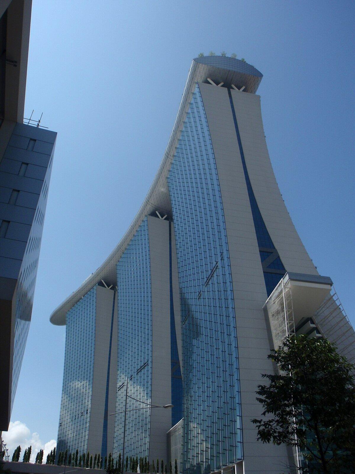 An angle shot of Marina Bay Sands, Singapore.