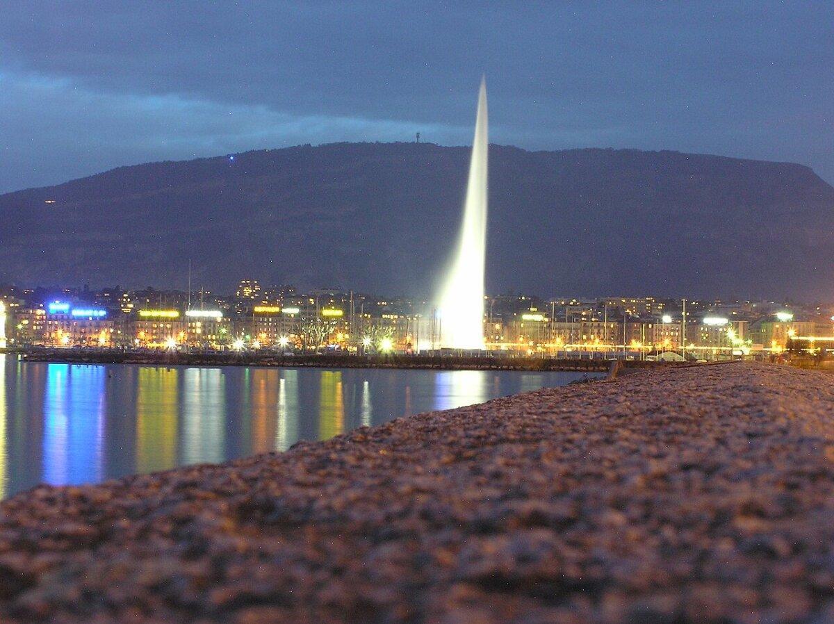 Jet d’eau de Genève au bord du lac Léman, idée de week-end en train Lyon
